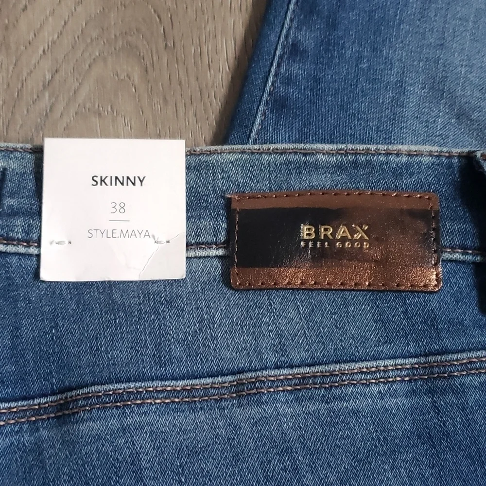 NWT Brax Maya Feel Good Women's Sequins Stripe Skinny Jeans Size 29 Chic - Picture 10 of 13